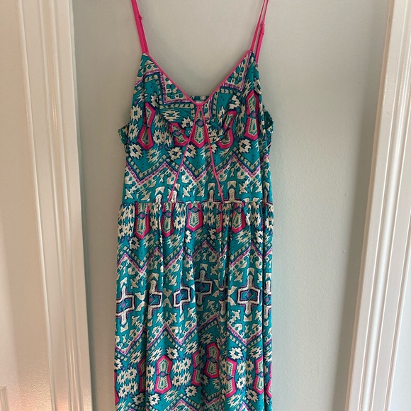Tiered Woven Color Summer Dress - Picture 1 of 4